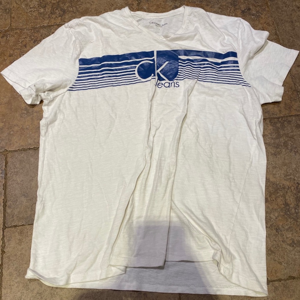 Calvin Klein Jeans Men’s White T-Shirt Size Large